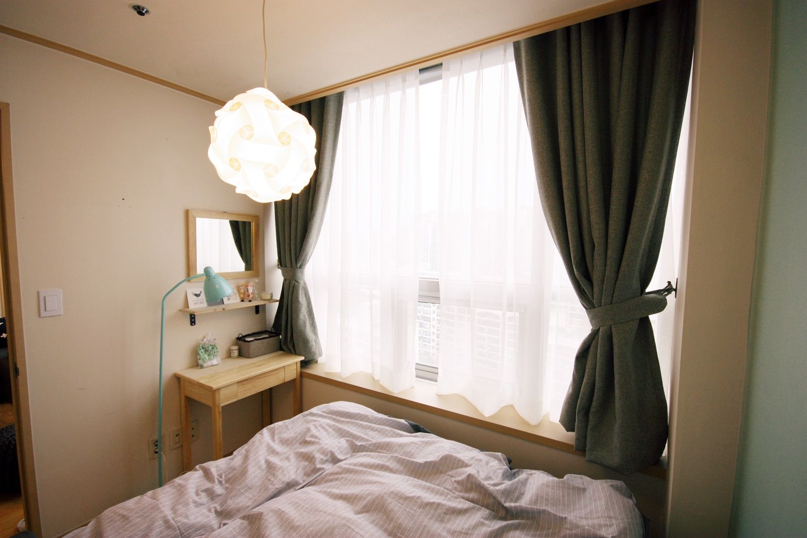내츄럴한 12평 오피스텔 홈스타일링, homelatte homelatte 北欧スタイルの 寝室