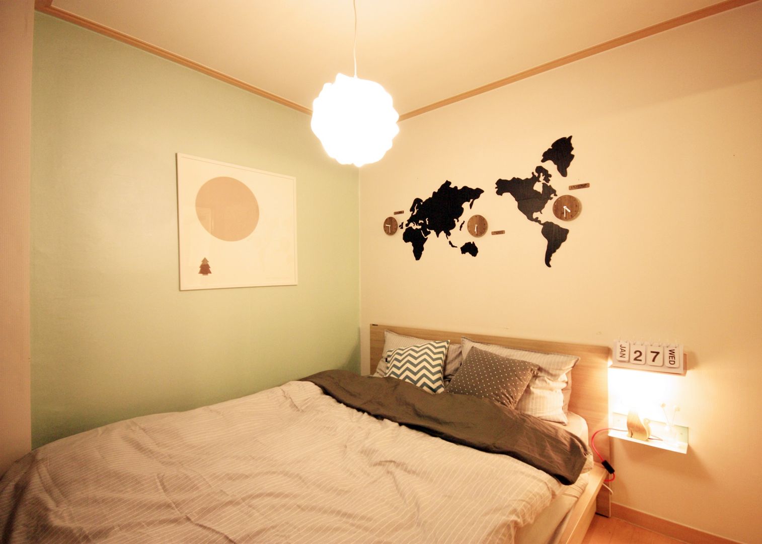 내츄럴한 12평 오피스텔 홈스타일링, homelatte homelatte Kamar Tidur Gaya Skandinavia