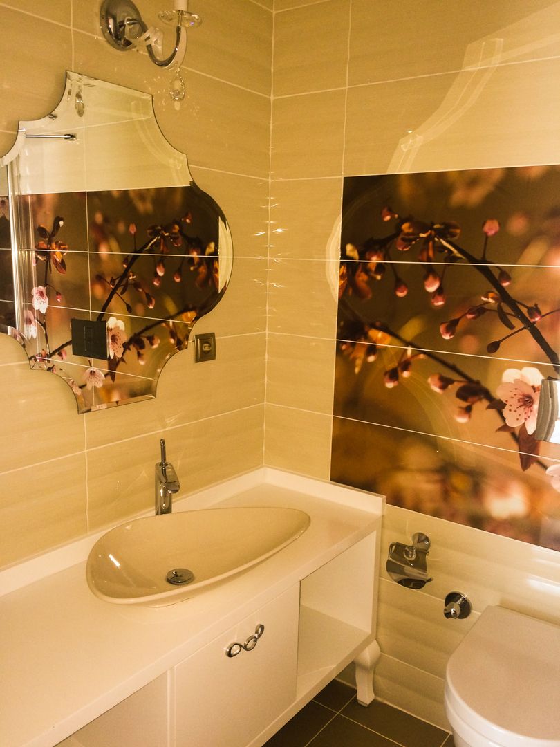 F.Ö. Evi, YASEMİN ALTINOK MİMARLIK YASEMİN ALTINOK MİMARLIK Mediterranean style bathrooms Mirrors
