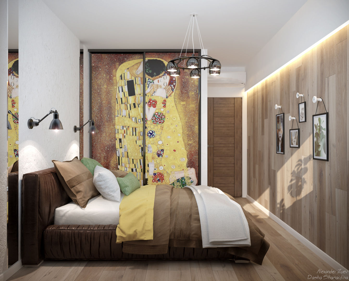 Дизайн спальни в ЖК "Спортивная деревня", Студия интерьерного дизайна happy.design Студия интерьерного дизайна happy.design Modern style bedroom