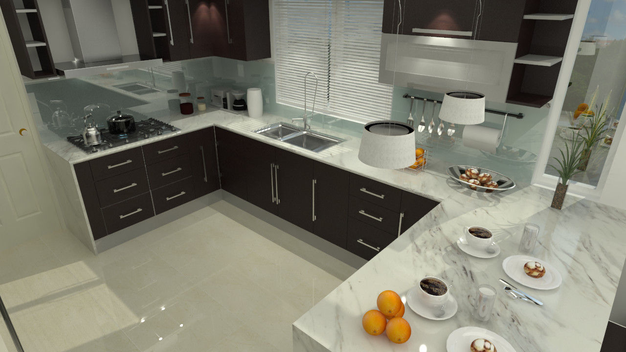 homify Dapur Modern Parket Multicolored