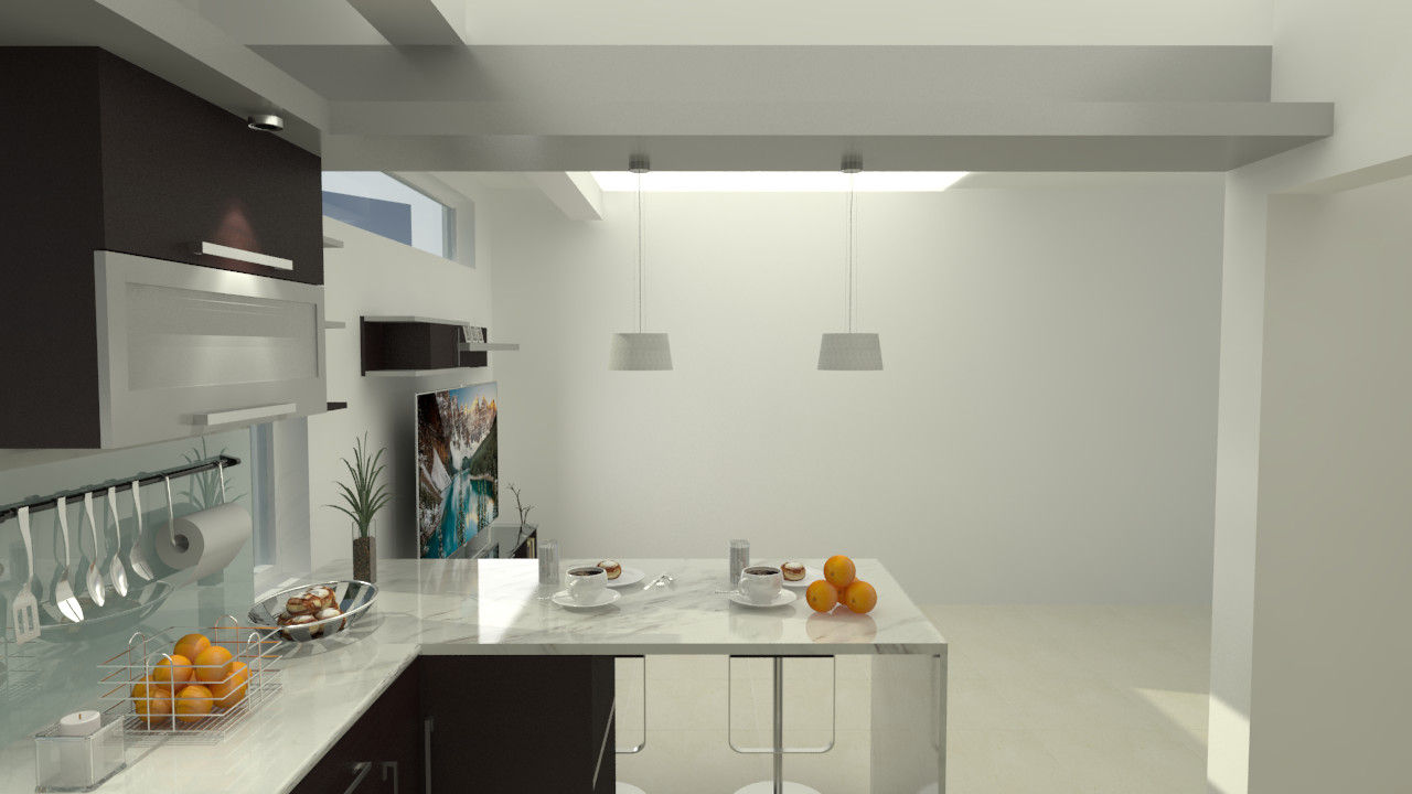 homify 現代廚房設計點子、靈感&圖片 實木 Multicolored