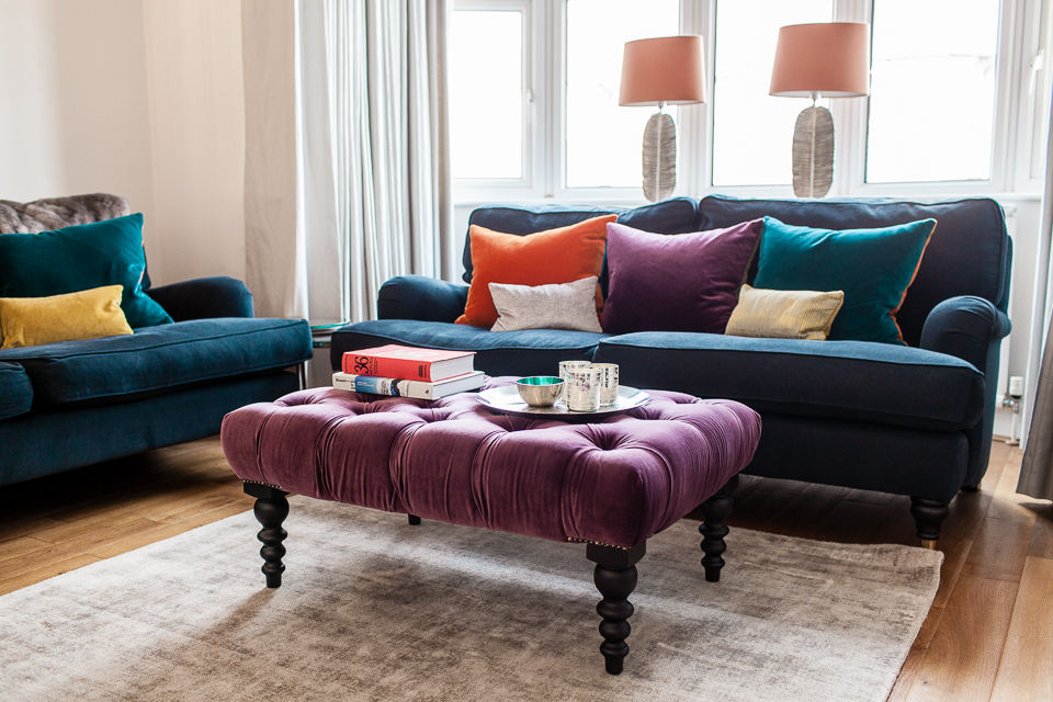 Colourful Eclectic London Sitting Room Lauren Gilberthorpe Interiors Eklektyczny salon