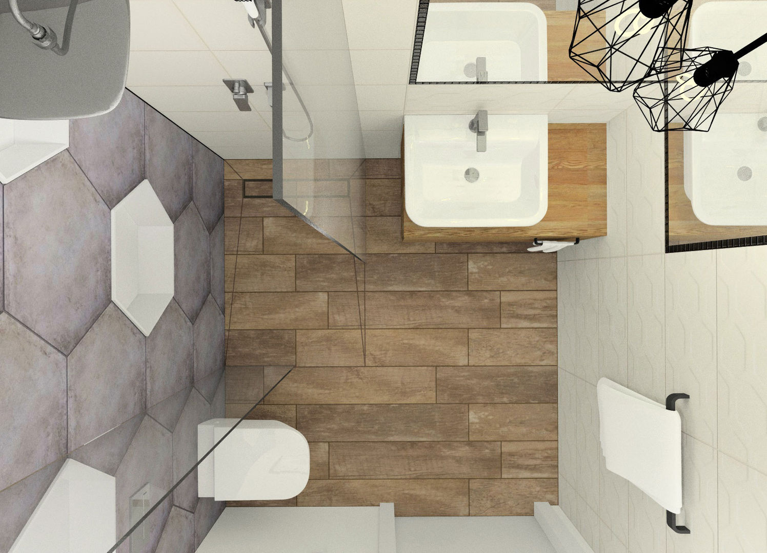 Mała łazienka w domu jednorodzinnym, Esteti Design Esteti Design Phòng tắm phong cách tối giản Gạch ốp lát