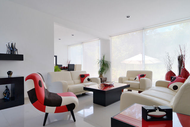 RESIDENCIA DIANA, Excelencia en Diseño Excelencia en Diseño Modern living room Wood-Plastic Composite