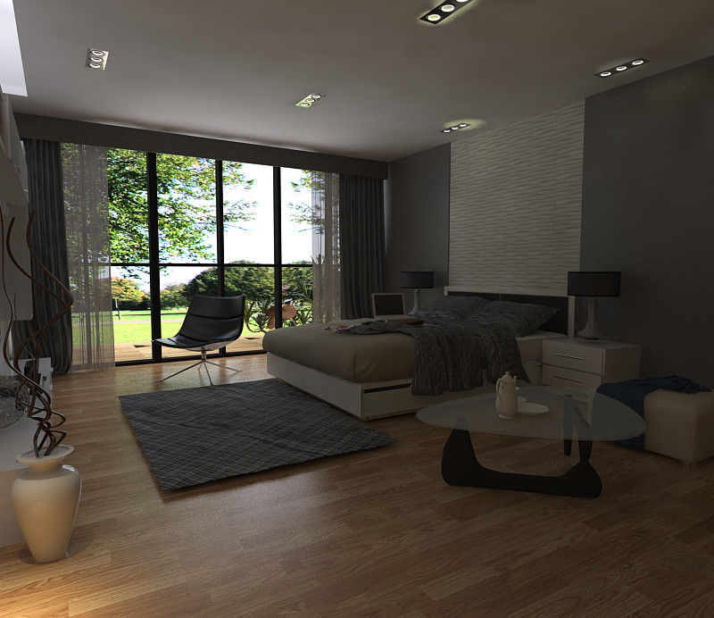 RENDER DE RECAMARA., hole hole Minimalist bedroom