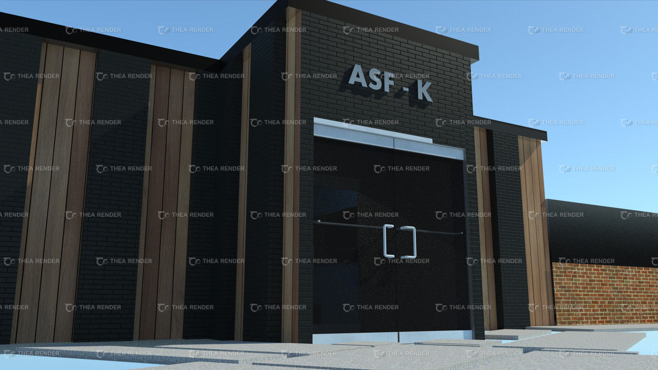 Fachada ASF - K "Centro de Negocios" HC Arquitecto Espacios comerciales Ladrillos Salones de conferencias