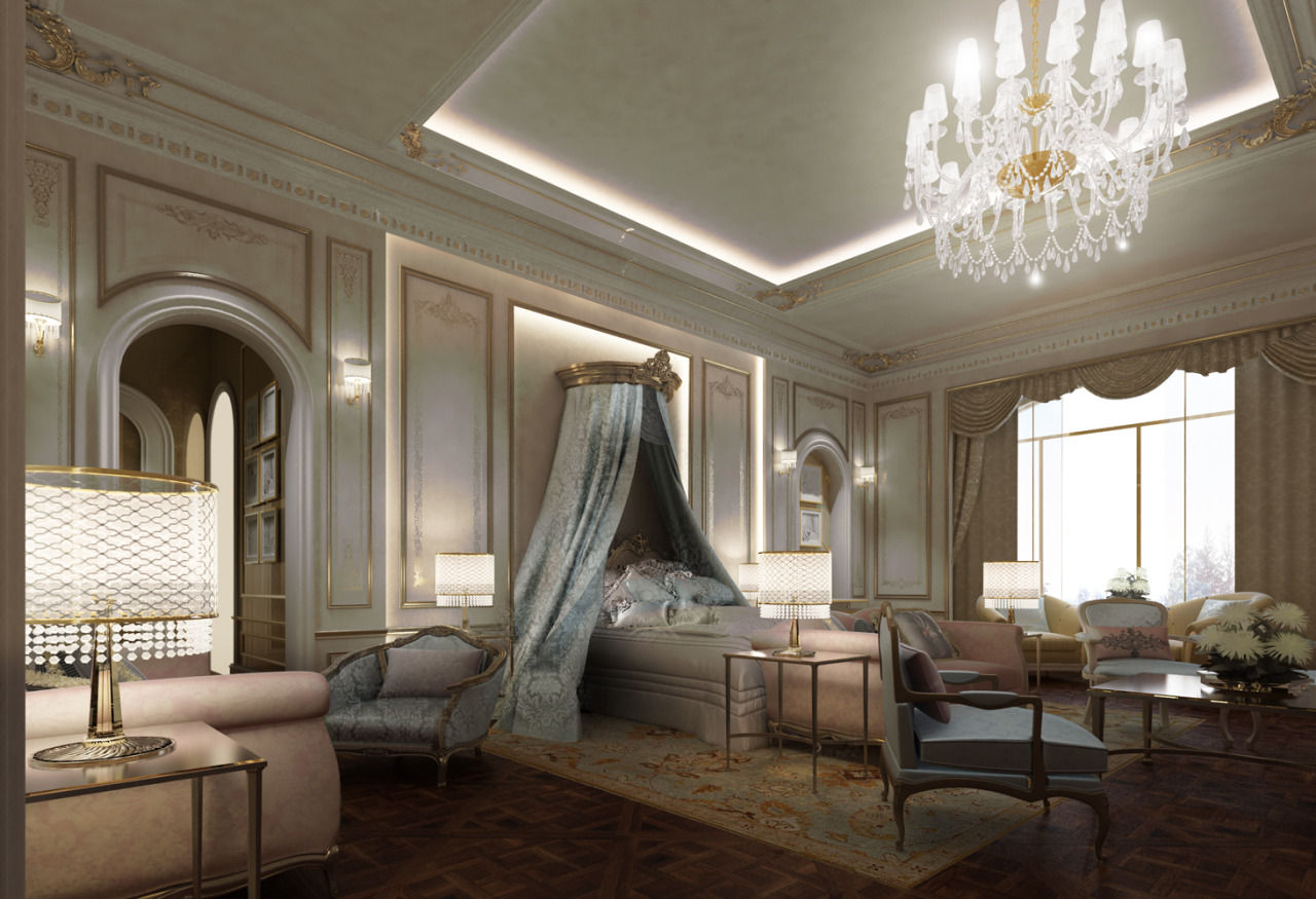 Exploring Luxurious Homes : French Style Bedroom Design, IONS DESIGN IONS DESIGN Classic style bedroom Copper/Bronze/Brass bedroom design,home design,interior design,interior decoration,luxury interior,french stlye