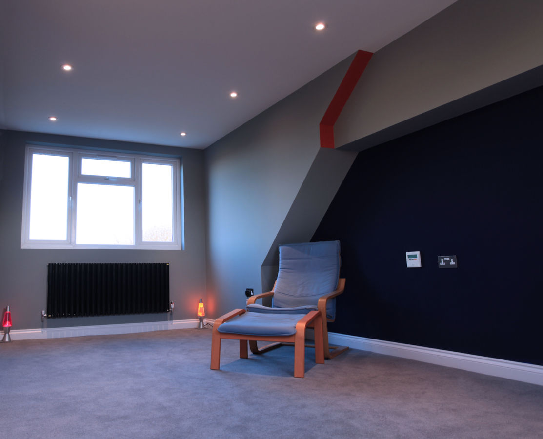 A perfect loft conversion to hide away! homify Modern Yatak Odası loft conversion,attic bedroom