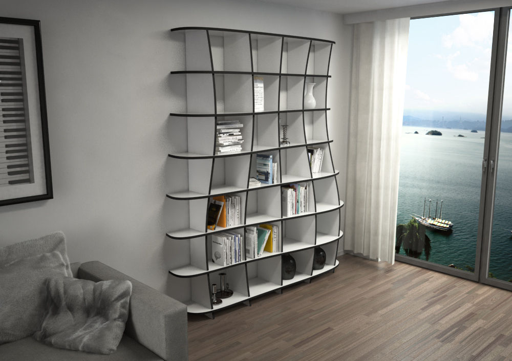 Bücherregale, form.bar form.bar Phòng khách Gỗ thiết kế Transparent Shelves