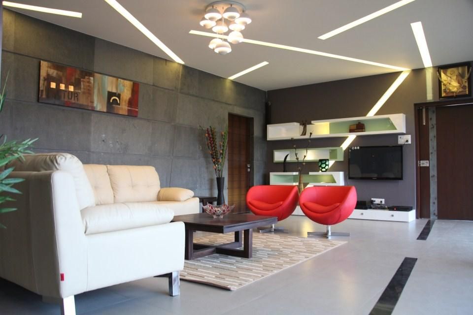 pent house for Mr. Jahagirdar At nanded, 4th axis design studio 4th axis design studio Livings modernos: Ideas, imágenes y decoración