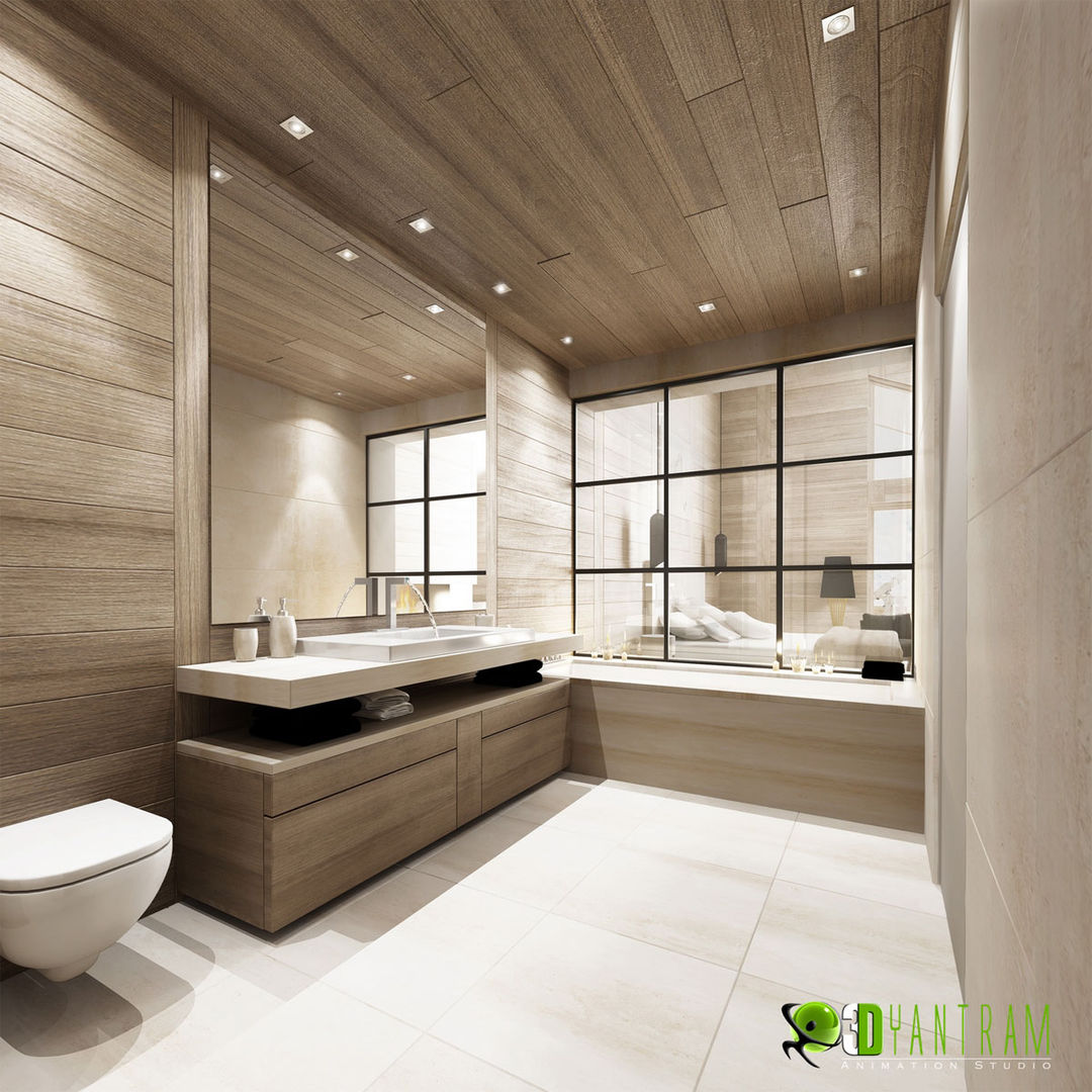 Ideas for Bathroom Design from 3d interior designers Yantram Animation Studio Corporation モダンスタイルの お風呂 フィッティング