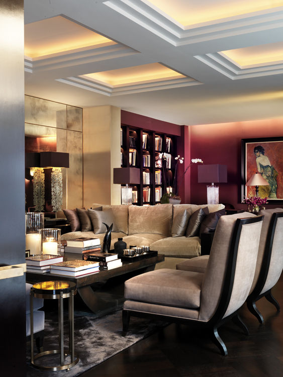 Living Room Janine Stone Design Salon classique Bois massif Multicolore Luxury Living Room