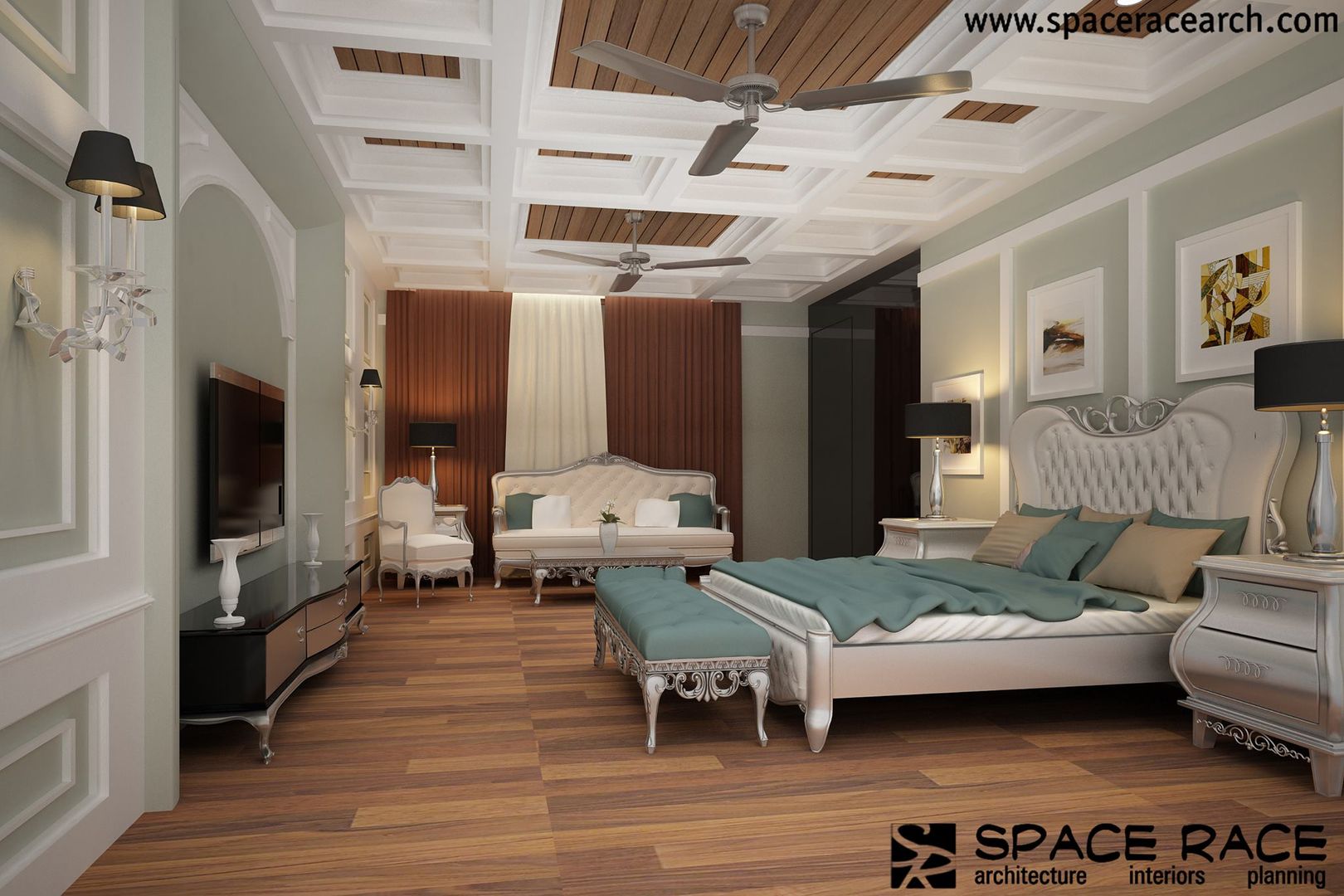 Residence at Lajpat Nagar Jalandhar (Bantu Sabhawal), SPACE RACE ARCHITECTS SPACE RACE ARCHITECTS Dormitorios de estilo clásico