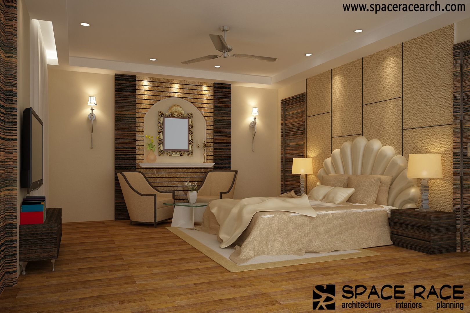 Residence at Lajpat Nagar Jalandhar (Bantu Sabhawal), SPACE RACE ARCHITECTS SPACE RACE ARCHITECTS Classic style bedroom