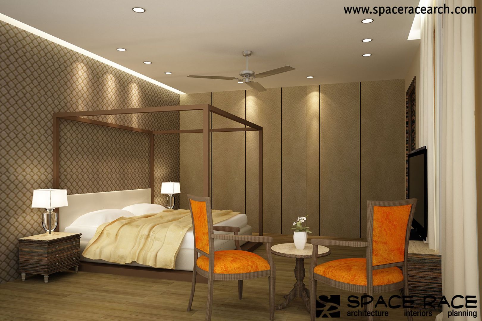 Residence at Lajpat Nagar Jalandhar (Bantu Sabhawal), SPACE RACE ARCHITECTS SPACE RACE ARCHITECTS Klasyczna sypialnia