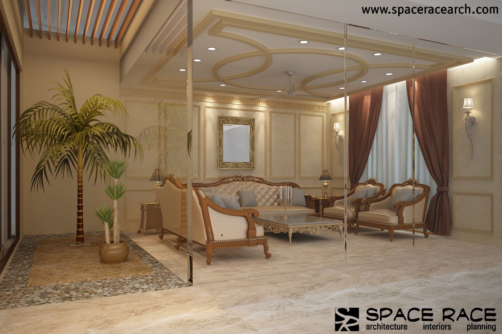 Residence at Lajpat Nagar Jalandhar (Bantu Sabhawal), SPACE RACE ARCHITECTS SPACE RACE ARCHITECTS Klasyczny salon