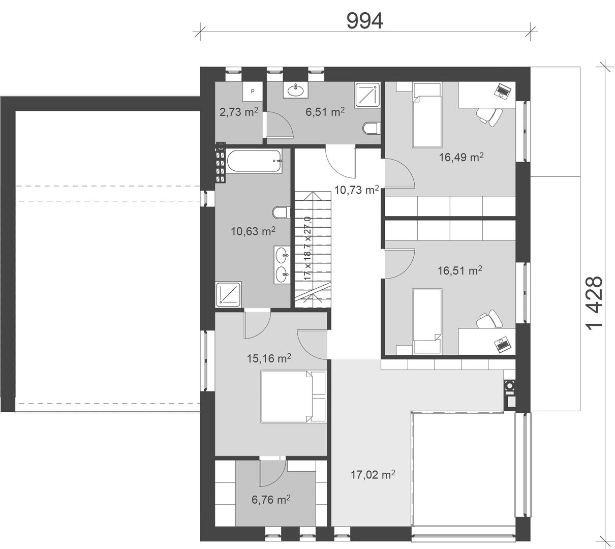 uA22, uArchitekta uArchitekta Corredores, halls e escadas modernos