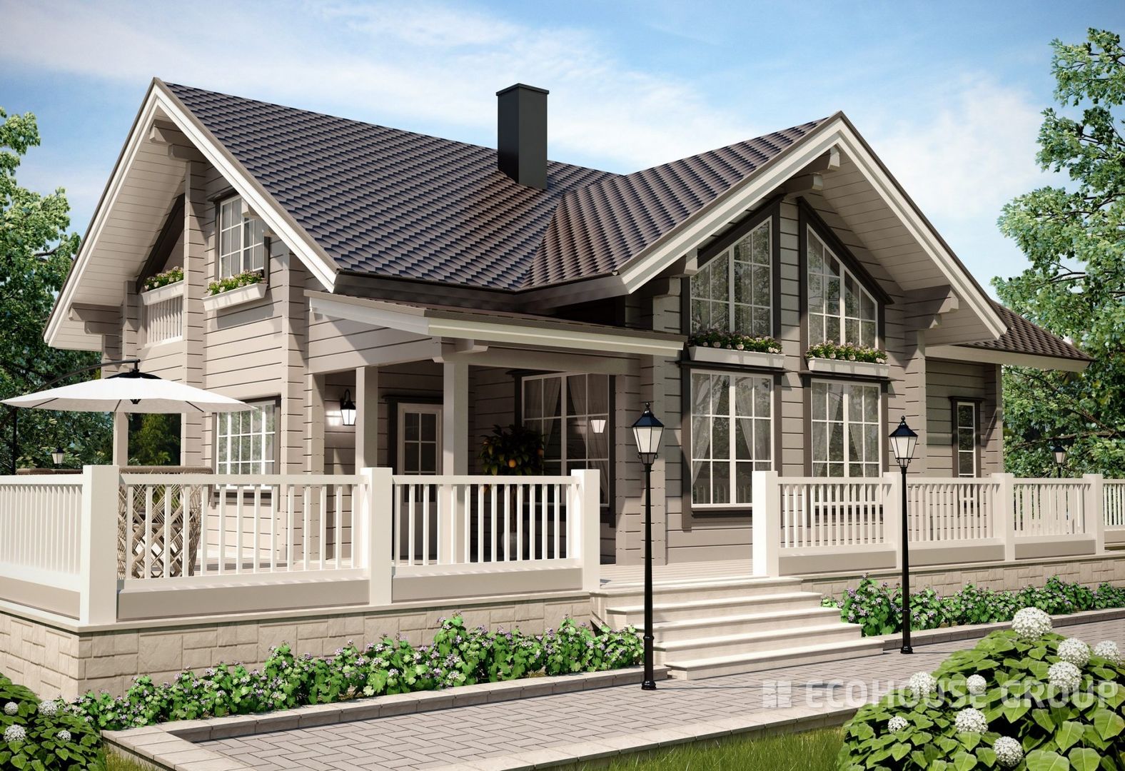 Монте, EcoHouse Group EcoHouse Group Classic style houses Wood Wood effect