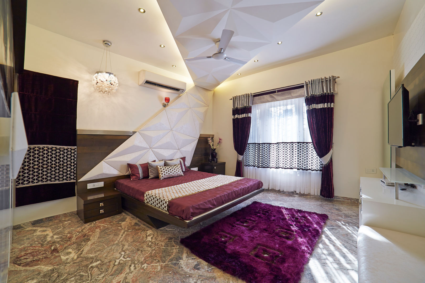SADHWANI BUNGALOW, 1 Square Designs 1 Square Designs Modern style bedroom