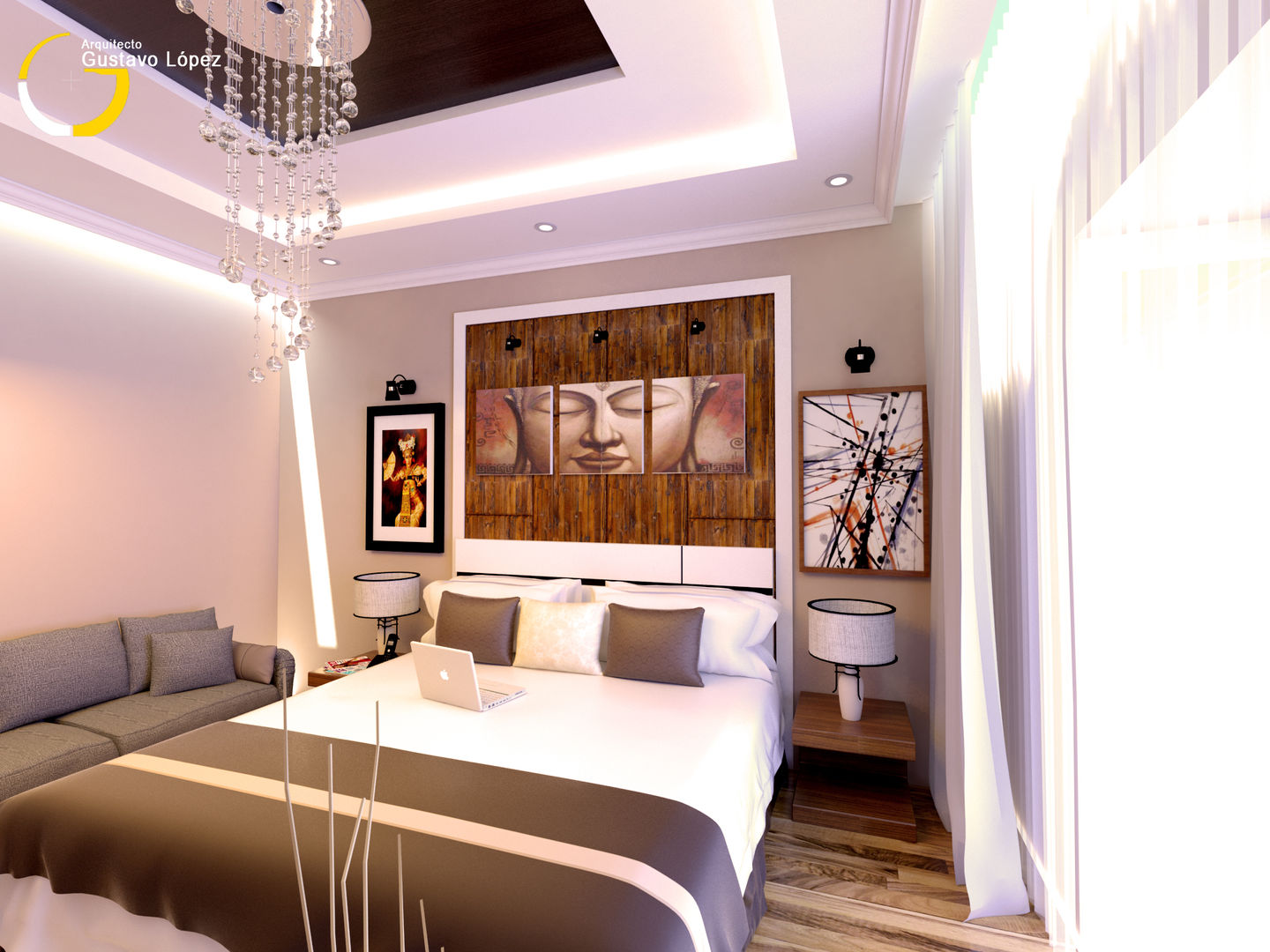 INTERIOR RECAMARA, PROYECTARQ | ARQUITECTOS PROYECTARQ | ARQUITECTOS Modern style bedroom Concrete