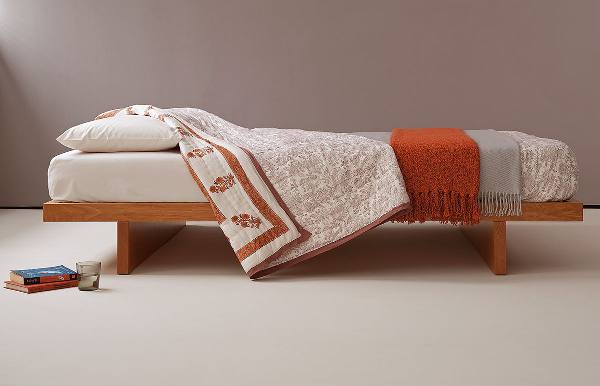 Kyoto Bed Natural Bed Company غرفة نوم خشب نقي Multicolored أسرة نوم