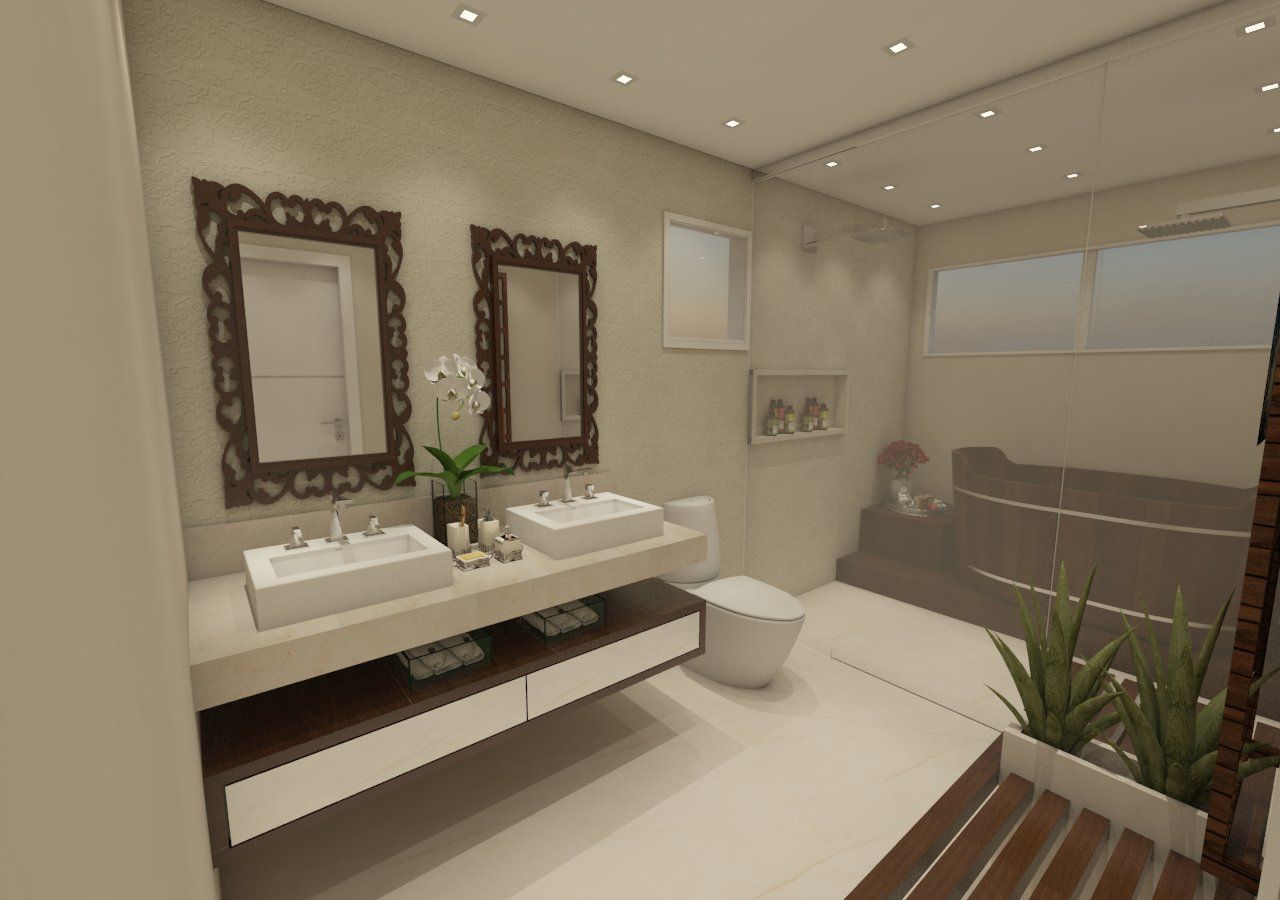 Banheiro, Vitral Studio Arquitetura Vitral Studio Arquitetura Modern style bathrooms