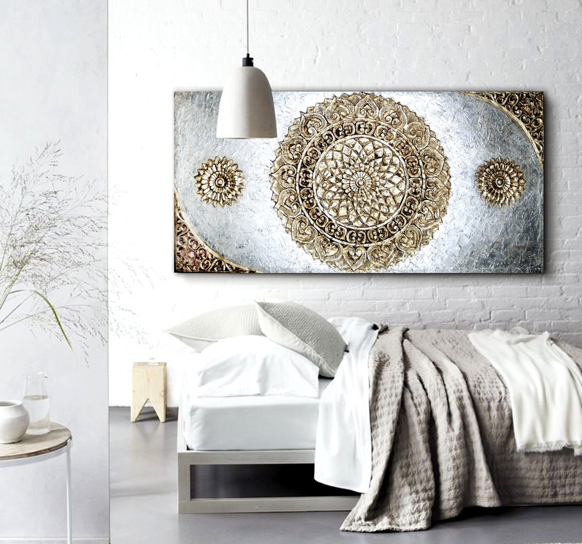 cuadro mandala sofas, ESTUDIO DELIER ESTUDIO DELIER Eclectic style bedroom Silver/Gold Accessories & decoration