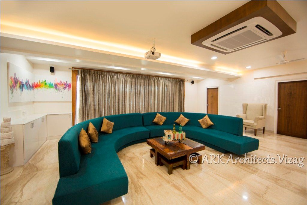 Home Theatre ARK Architects & Interior Designers Modern media room Furniture,Property,Couch,Table,Comfort,Interior design,Lighting,Living room,Building,Flooring