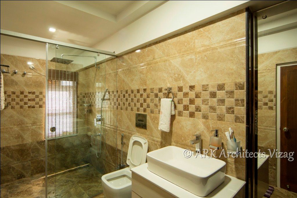 Bath ARK Architects & Interior Designers Modern bathroom Plumbing fixture,Tap,Property,Sink,Bathroom,Lighting,Interior design,Shower head,Floor,Flooring