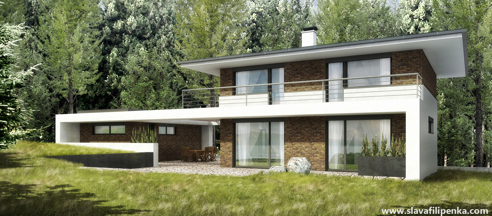 Design of holiday cottage in Hrimezdice, Czech Republic Filipenka architect منزل ريفي طوب archtectinprague,architectures,architektura,architektpraha,housedesign,holidaycottage,holidaycottages,designholidaycottage,housedesigns,house,architekt,architecturelovers