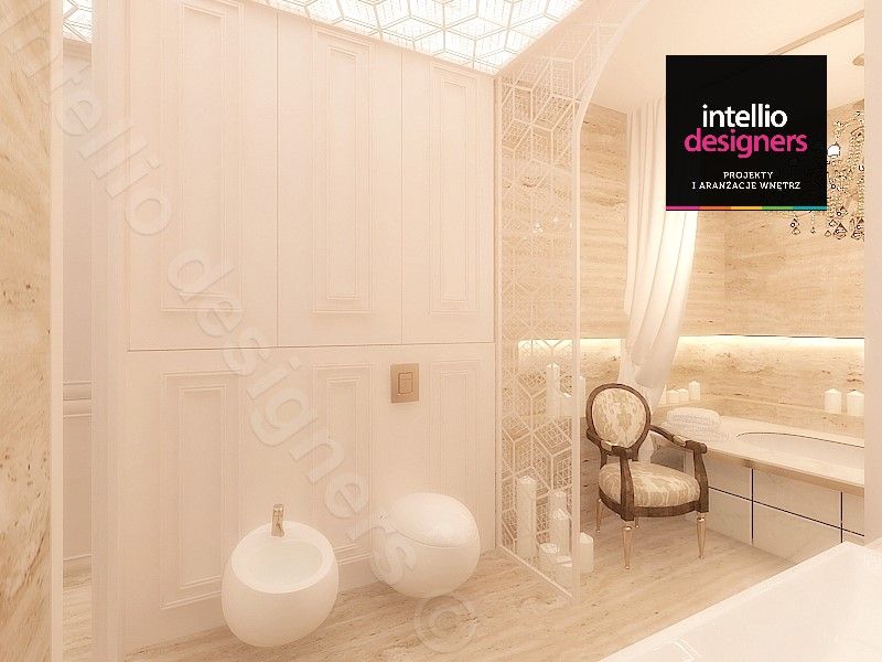 Jasna łazienka projekt Intellio designers Klasyczna łazienka