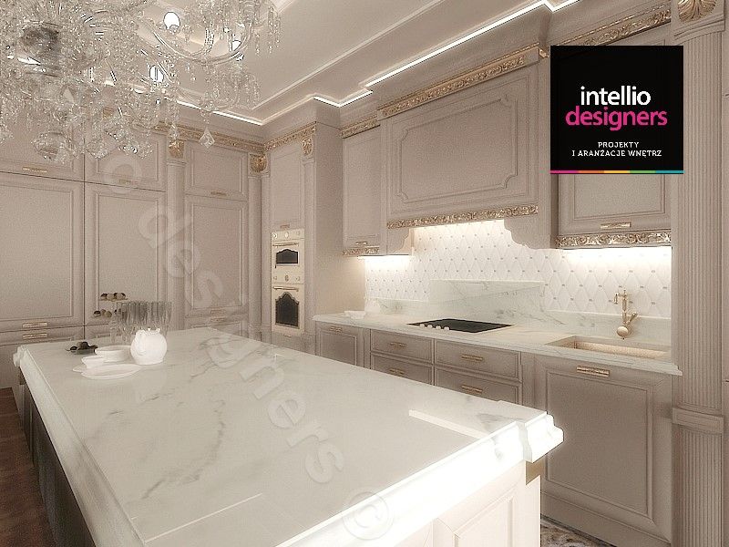 Projekt ultraluksusowego apartamentu w Krakowie, Intellio designers Intellio designers Cucina in stile classico