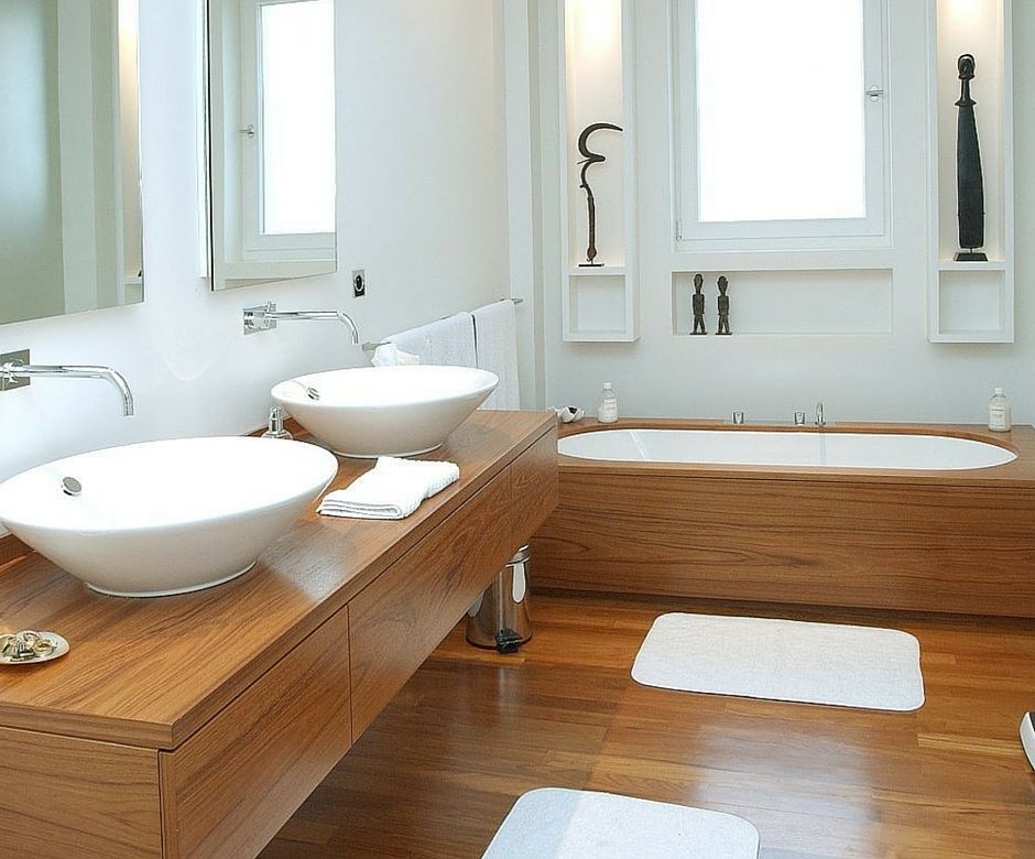 homify Modern bathroom لکڑی Wood effect