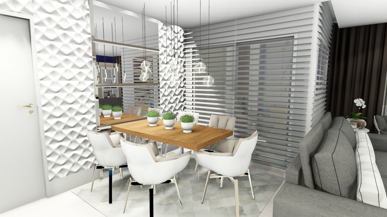 Apartamento compacto, moderno e clean, Studio² Studio² Modern dining room