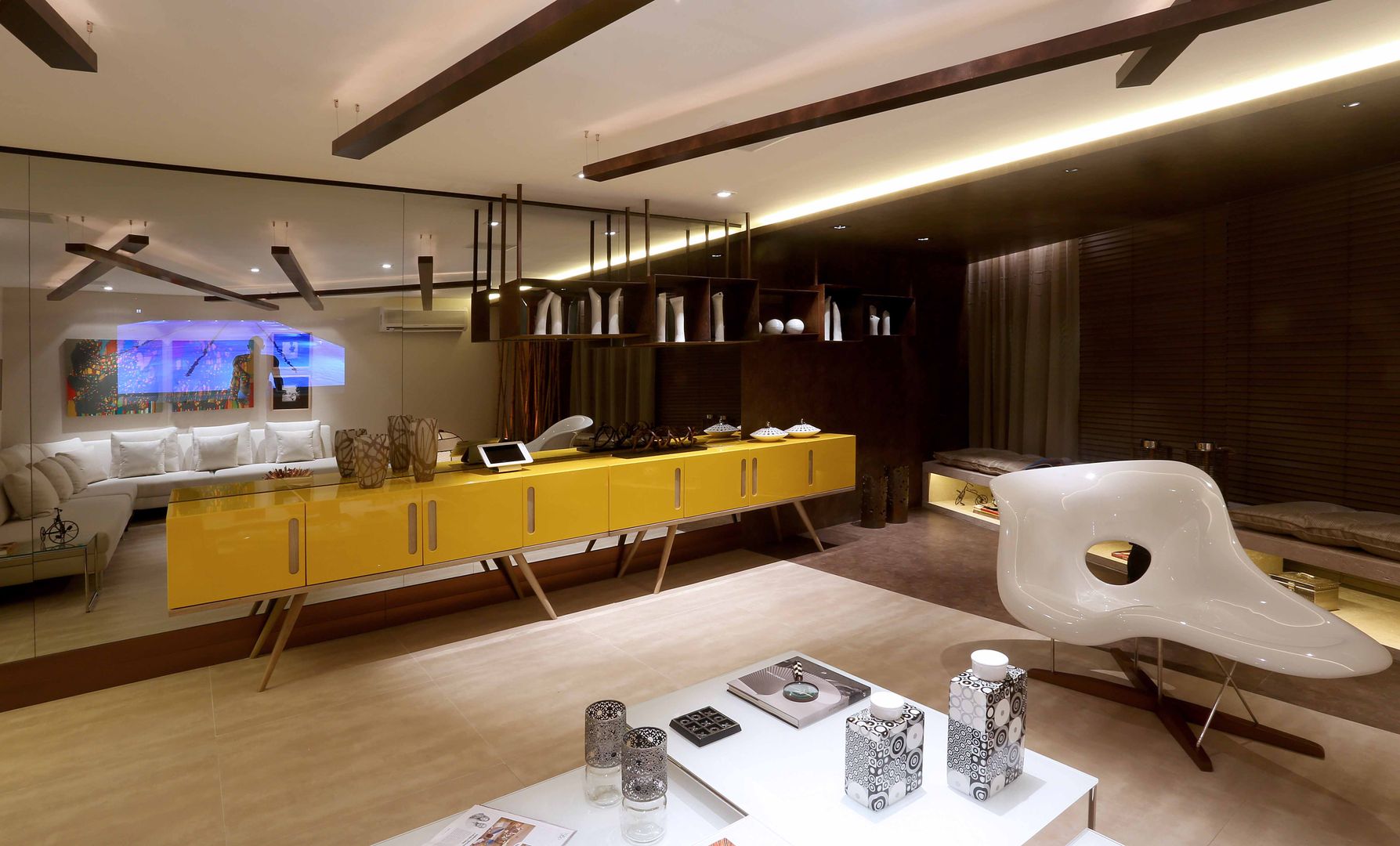 Sala de Estar- Mostra Casa Design, Andréa Spelzon Interiores Andréa Spelzon Interiores Livings de estilo moderno