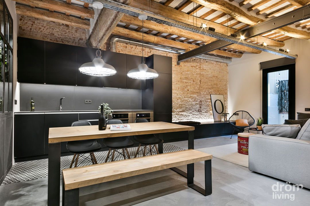 Apartamento en Poblenou: 100% industrial, Dröm Living Dröm Living Industrial style dining room