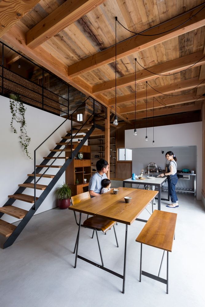 ishibe house, ALTS DESIGN OFFICE ALTS DESIGN OFFICE Ruang Makan Gaya Rustic Kayu Wood effect