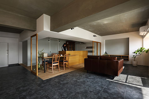 Kyoto - apartment house - Renovation, ALTS DESIGN OFFICE ALTS DESIGN OFFICE Salon rustique Bois Effet bois