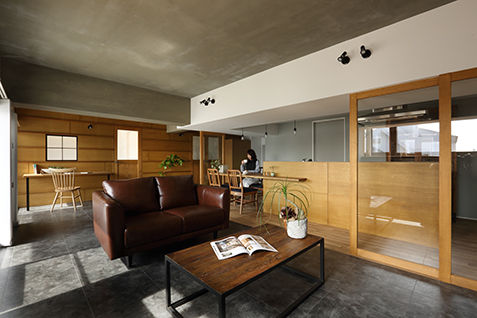 Kyoto - apartment house - Renovation, ALTS DESIGN OFFICE ALTS DESIGN OFFICE Salon rustique Bois Effet bois