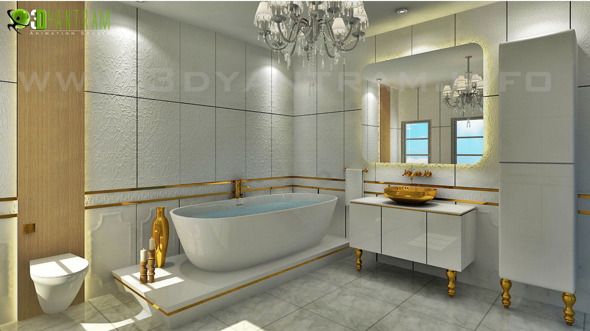 The classical Interior Bathroom Design Yantram Animation Studio Corporation モダンスタイルの お風呂 デコレーション