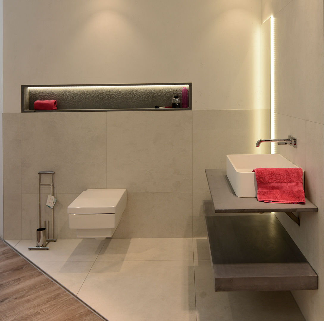 Textilbeton bd-factory, betondesign-factory betondesign-factory Bagno moderno Cemento Contenitori