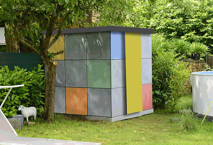 colored-cube-concrete betondesign-factory Moderne Garagen & Schuppen Beton