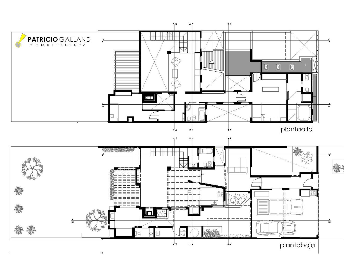 Plano de Planta Patricio Galland Arquitectura Casas de estilo ecléctico