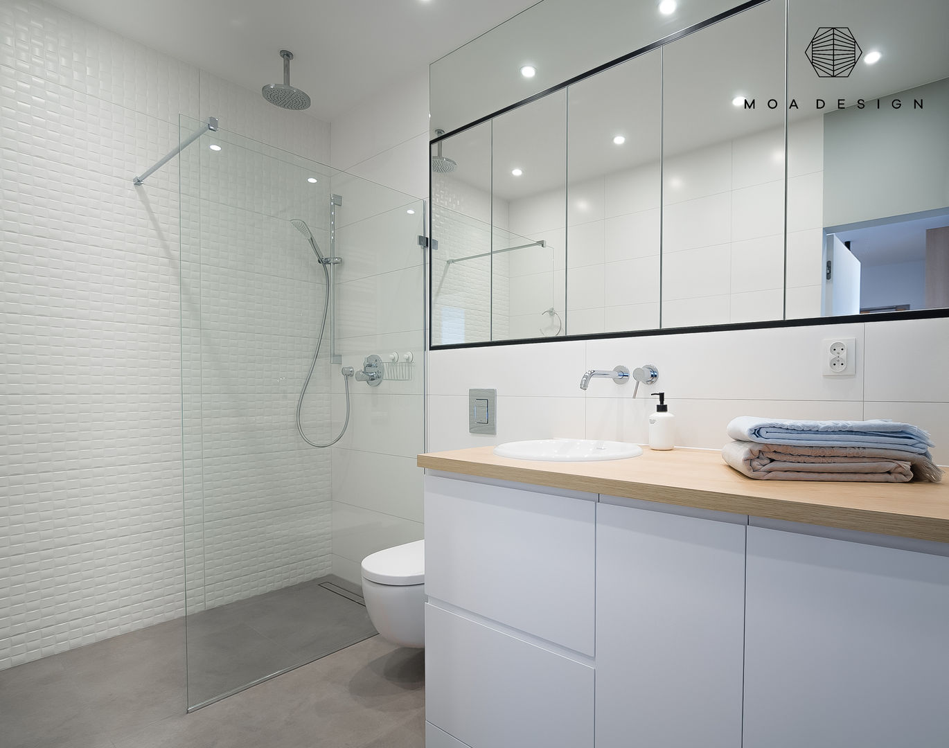 Nadmorski apartament, MOA design MOA design Ванная комната в скандинавском стиле