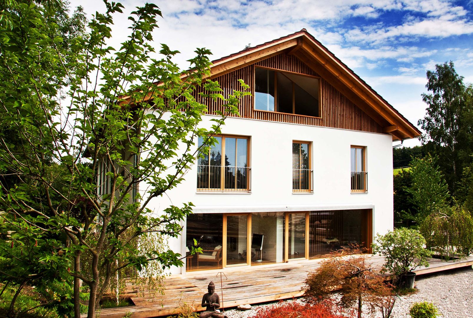 EFH G am Starnberger See WSM ARCHITEKTEN Landhäuser Holz Holznachbildung Anlage,Gebäude,Wolke,Himmel,Fenster,Baum,Haus,Grundstück,Befestigung,Gras