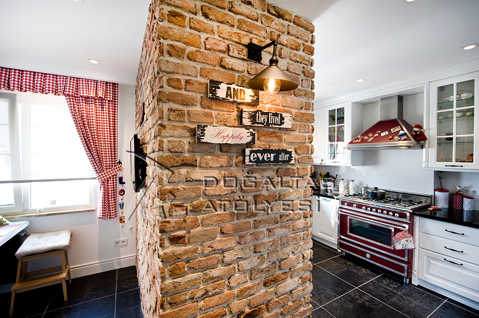 Tuğla Duvar Uygulama, Doğaltaş Atölyesi Doğaltaş Atölyesi Rustic style kitchen Bricks