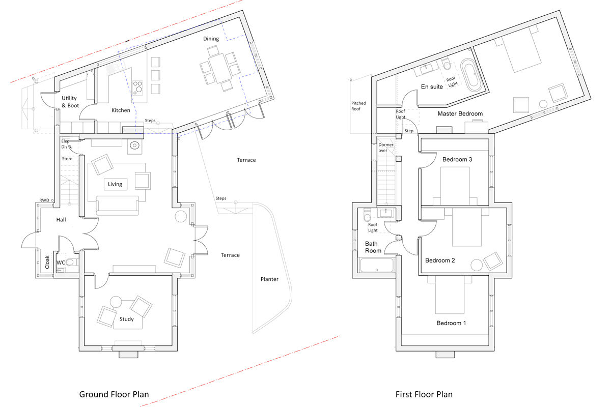 Floor Plans for Extended & Reconfigured 1950s House ArchitectureLIVE