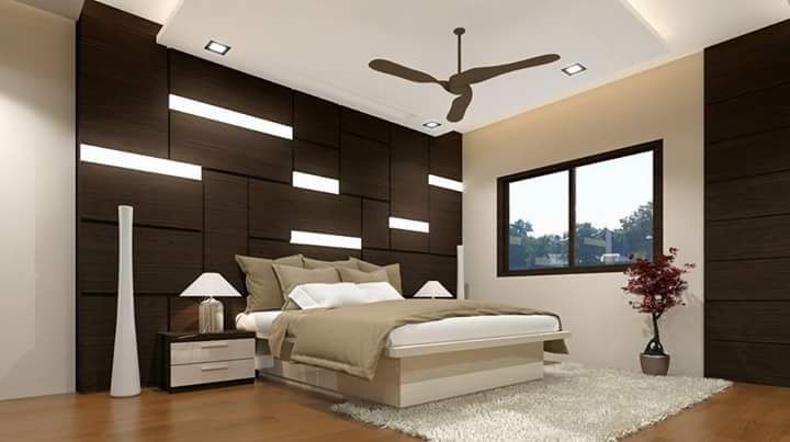 Wall panelled bedroom set Elegant Dwelling Asian style bedroom Plywood Beds & headboards