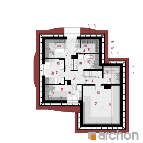 Projekt: Dom w zefirantach 2 (G2) homify projekt domu,projekty domów,ARCHON+,rzut
